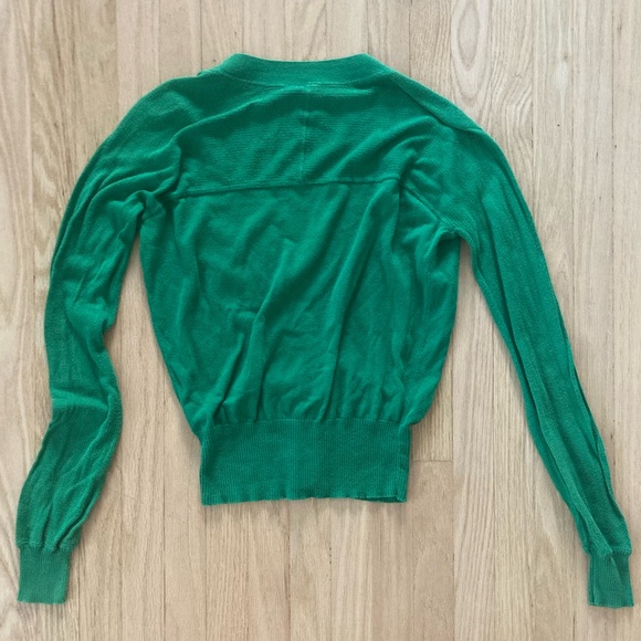 Y2K Divided by H&M Bold Green Cardigan Chunky Buttons Normcore Cottagecore Cute - Picture 4 of 4